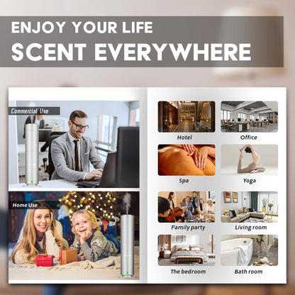 Diffuser Machine for Hotel-Scent Air Machine for Home-Diffusers for Home-Waterless Essential Oil Diffusers-Studio Scent Diffuser-Large Room-Cold Air-Office Fragrance-App Remote Control - Silver
