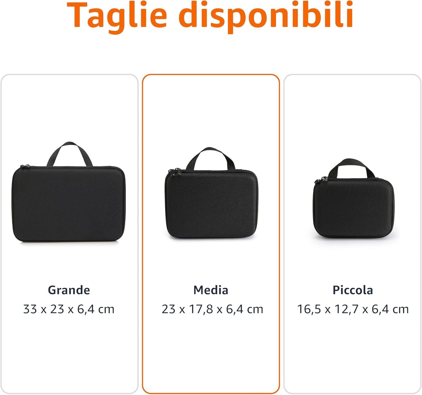 Amazon Basics Medium Protective Case for GoPro and Action Cam with Foam Inside, Portable & Lightweight, 9 x 7 x 2.5 inches, Black, Solid