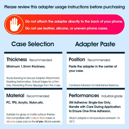 Sincetop Nylon Phone Adhesive Paste Adapter - Quick Install, Secure Connection, Durable Design - Compatible with C-Series【1st or 2nd Generation】 All Mounts