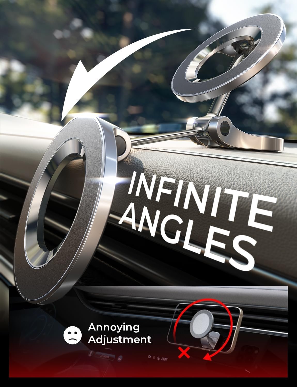 LISEN for Magsafe Car Mount, Ultra Magnetic Dashboard Phone Holder, Car Accessories for iPhone 16 Pro Max,Gifts for Men Women Him Her, Fit for iPhone16 Pro/Pro Max 15 14 13 12