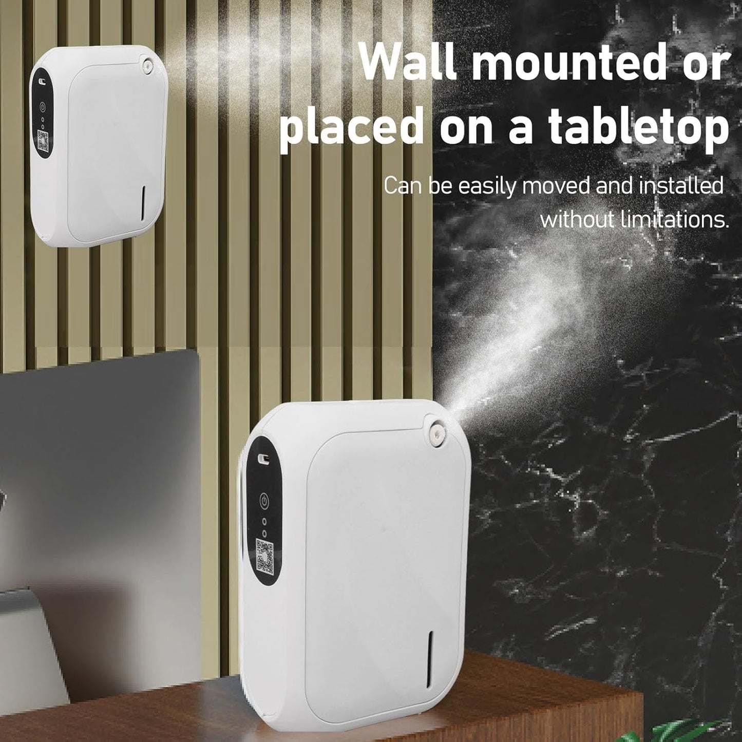 XS105 Atomizing Essential Oil Diffuser, Smart Scent Air Machine for Home, Waterless Essential 140ML Oil Diffuser with 4 Speed Adjustment and BT APP Control for Hotel SPA (White)