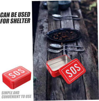 BESPORTBLE Wilderness Storage Survival Kits Camping Accessories Survival Gear Iron Red