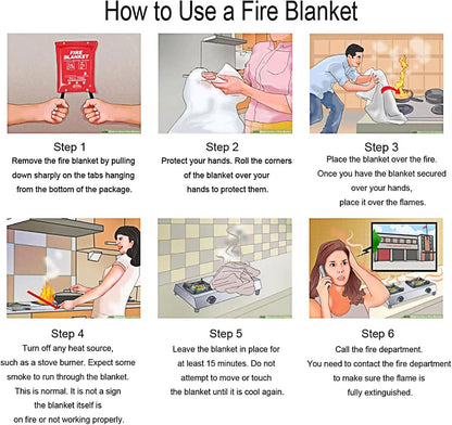 Emergency Fire Blanket for Home and Kitchen - 3.3ft x 3.3ft Fire Extinguishers for The House Prepared Fire Blankets Emergency for Home Hero Fireproof Fire Retardant Blankets Grease Spray Smother