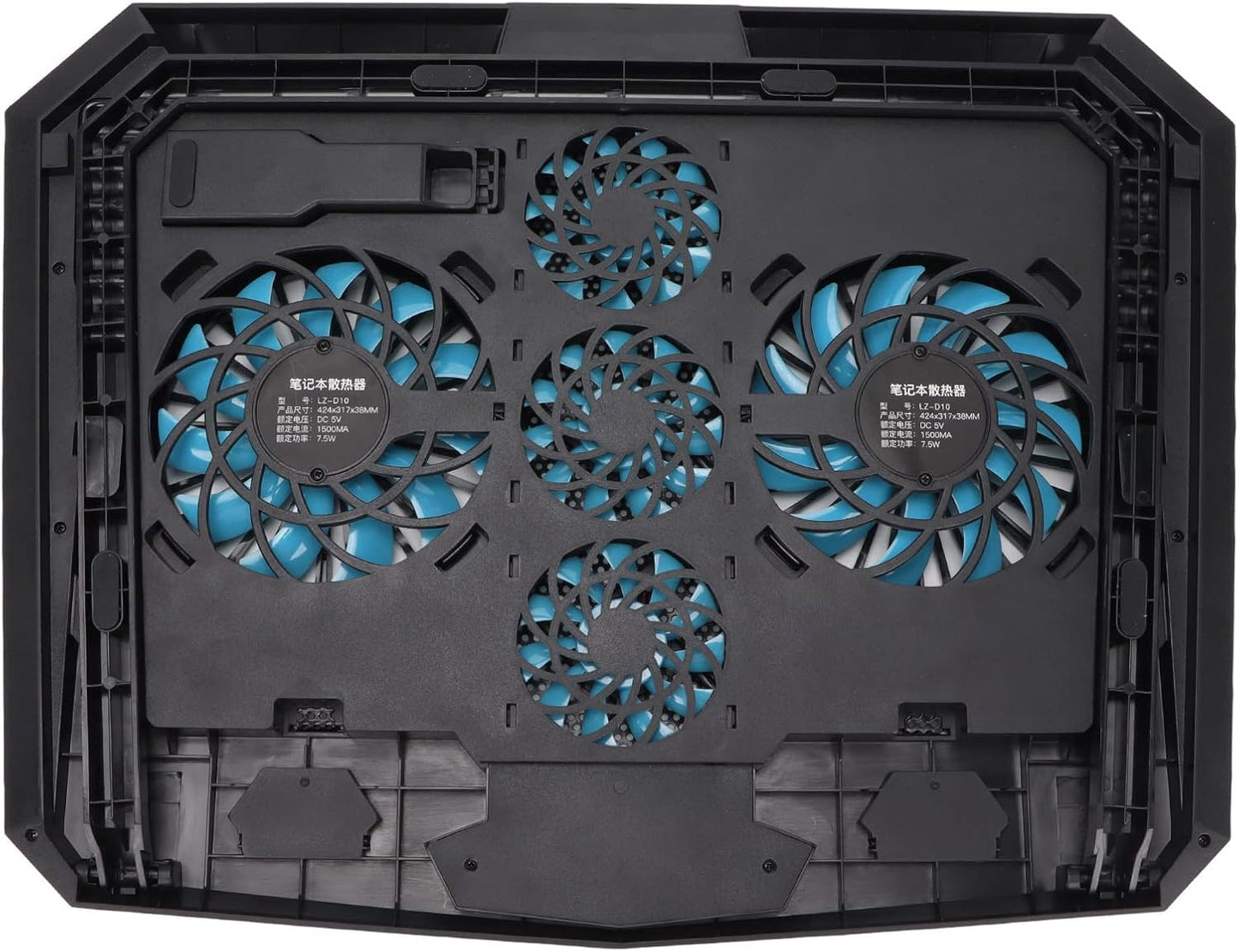 XUMIUZIY Laptop Cooling Pad,Laptop Fan Cooling Pad,5 Fans Fast Heat Dissipation Multi Angle Support RGB Lighting Low Noise Notebook Cooler Stand