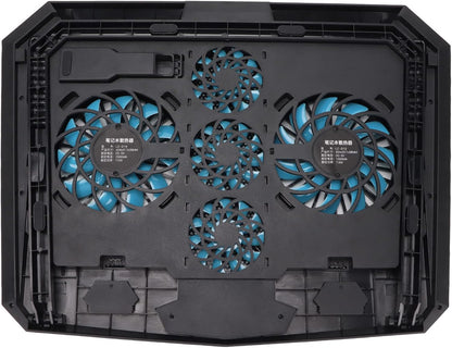 XUMIUZIY Laptop Cooling Pad,Laptop Fan Cooling Pad,5 Fans Fast Heat Dissipation Multi Angle Support RGB Lighting Low Noise Notebook Cooler Stand