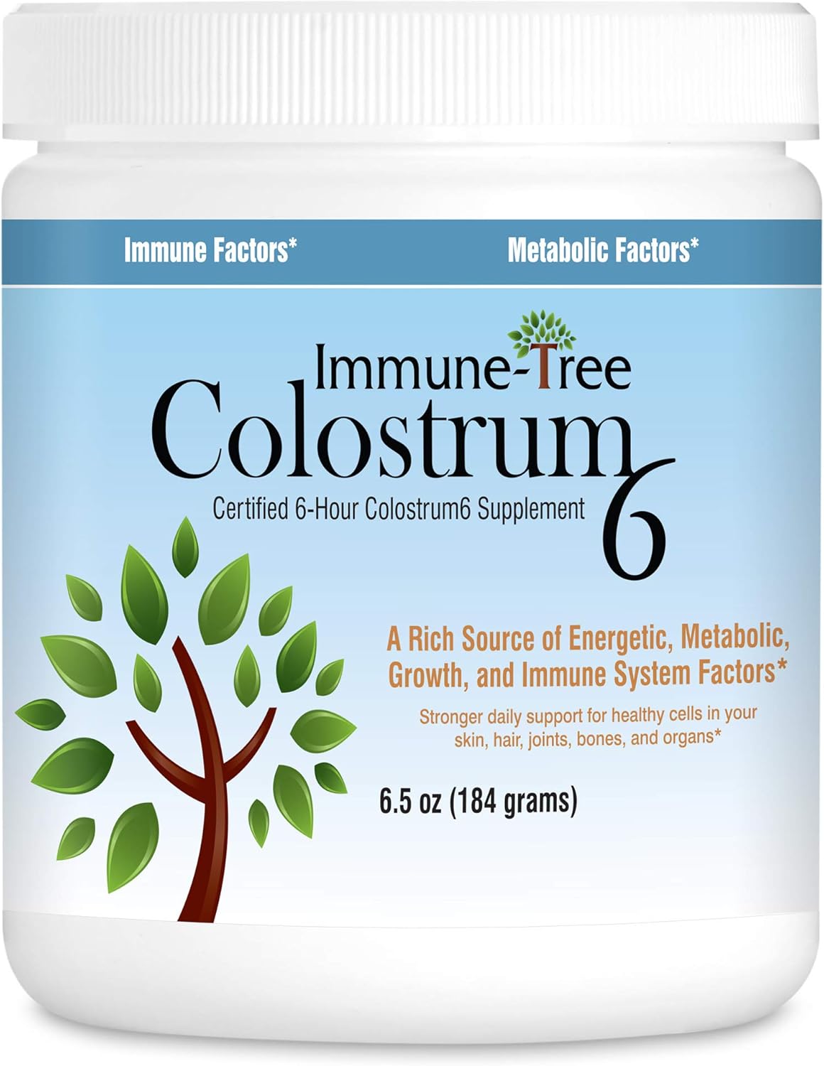 100% Bovine Colostrum Powder, 120 Servings, 6.5oz, Supports Anti-Aging, Healthy Immune System, Gut & Digestion, Muscle & Tissue, & Wellness, Made in USA from Grass Fed, Grade A Dairy Cows
