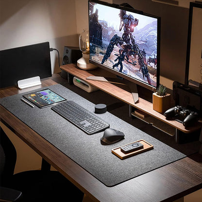 DAWNTREES Desk Mat, Felt Desk Pad,40''x16'' Large Full Mouse Pad, Keyboard Mat,100X40cm Desk Pad Protector for PC,Computers, Laptops, Office and Home (Dark Gray)