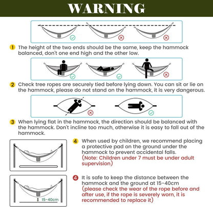 Single Double Camping Hammock with Tree Straps, 660lbs Portable Nylon Hammock for Outdoors, Camping, Backpacking, Beach, Travel,Garden and Courtyard
