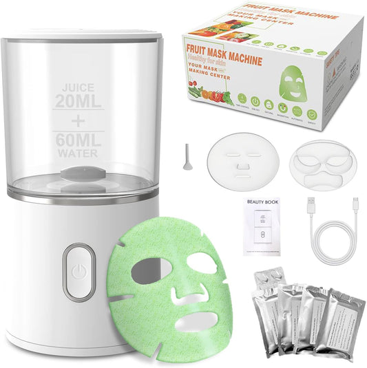 WAONIQ Face Mask Maker Machine, DIY Natural Fruit & Vegetable Mask with 32Pcs Collagen, Automatic Facial Skin Care Machine for SPA Treatments (Rechargeable)