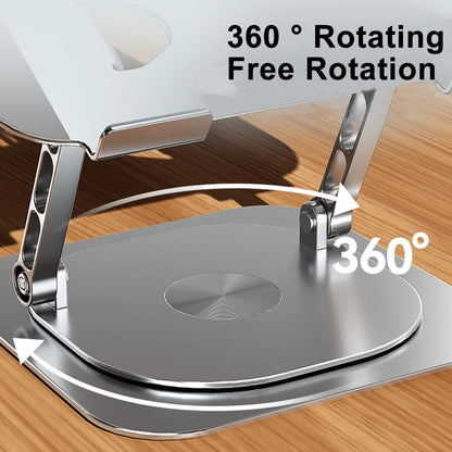 KEROLFFU Laptop Stand Fan With 360 Rotating Base, Adjustable Height Up to 10", Ergonomic Aluminum Riser Holder for 10-17 Inch Laptops/All MacBook Air