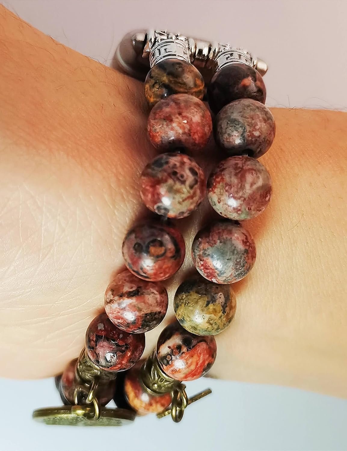 FTWIND Compatible with Fitbit Charge 5/6 Band Agate Natural Gemstone Beads Bracelet for Women Energy Stones Healing Crystal Stretch Chakra Bracelets Tree of Life