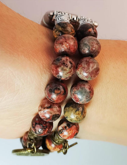 FTWIND Compatible with Fitbit Charge 5/6 Band Agate Natural Gemstone Beads Bracelet for Women Energy Stones Healing Crystal Stretch Chakra Bracelets Tree of Life