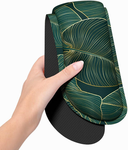 Dapesuom Enlarge Keyboard Wrist Rest Pad,Memory Foam Set Wrist Cushion Support for Easy Typing & Pain Relief,Mouse Wrist Pad, Anti-Slip Wrist Support for Gaming,Computer, Laptop, Office, Green Leaf