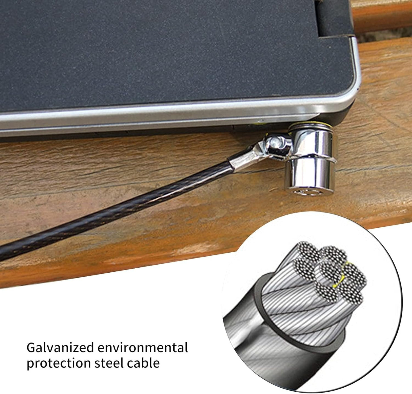 Laptop Lock Lock Antitheft Security Galvanized Cavo con Base di Blocco per - Soluzione di Sicurezza del Computer