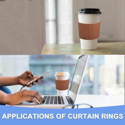 GLOKUUCA Coffee Cup Sleeves - 2 Packs Non-Slip Protective Covers Fits for Cups and Water Bottles - Silicone Heat-Resistant Cover - Brown