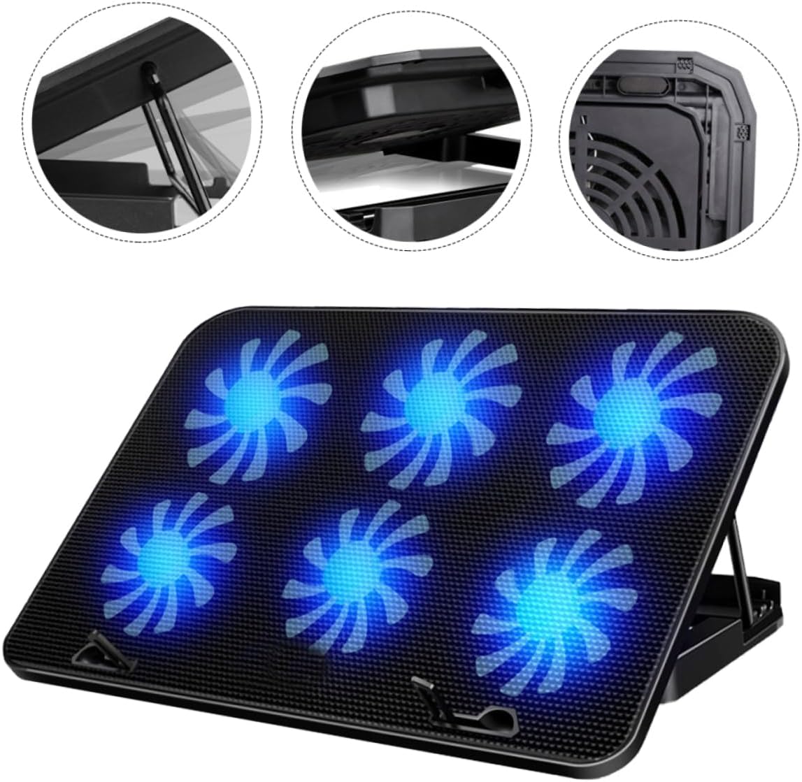 jojofuny Gaming Laptop Stand with Fans Height Ergonomic Design for Comfort Powerful Cooling Pad for Laptops Wide Compatibility with Slip Features