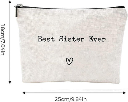 Toiletry Bag Travel Bag - Best Sister Ever Toiletry Organizer Sister - Portable Travel Toiletries Hygiene Bag, Funny Christmas Birthday Makeup Cosmetic Bag