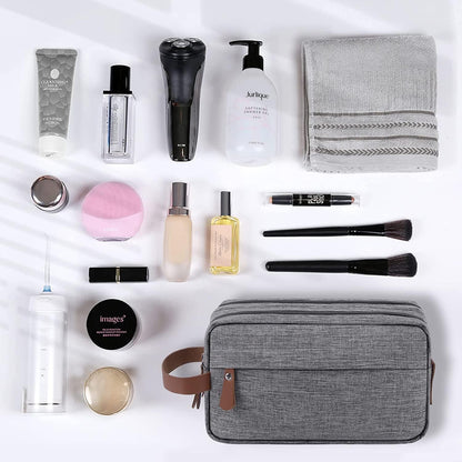 Mens Toiletry Bag, Bathroom Bag, Oxford Cloth Toiletry Bag for Men, Portable Travel Shaving Dopp Kit,Water-Resistant Cosmetic Bag Travel Organizer Storage for Accessories, Gray