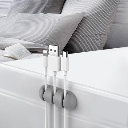 Delidigi 6 Pack Cable Organizer Cord Clips Desk Cable Holder Strong Adhesive Wire Holder for Organizing USB Cord Wire Home Office and Car