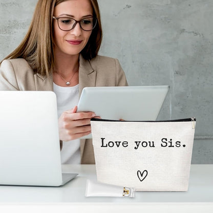 Travel Toiletry Bag for Sister - Best Sister Ever Organizer | Portable Travel Toiletries Hygiene Bag, Funny Christmas Birthday Makeup Cosmetic Bag