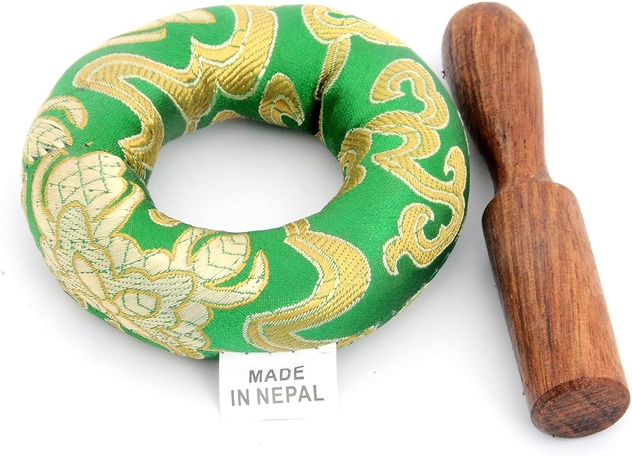 Tibetan Singing bowl set-Chakras Healing & Meditation Yoga Sound Bowl with Mallet and Silk Cushion-Handmade Singing bowl-3 inches Diameter