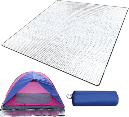 Camp Groundsheet - Reflective Foil Sleeping Pad, Foam Insulated Blanket | Heat Retaining Camping Mat, Hammock Rain Tent, Waterproof Tent Liner for Outdoors, Beach, Travel, Picnic