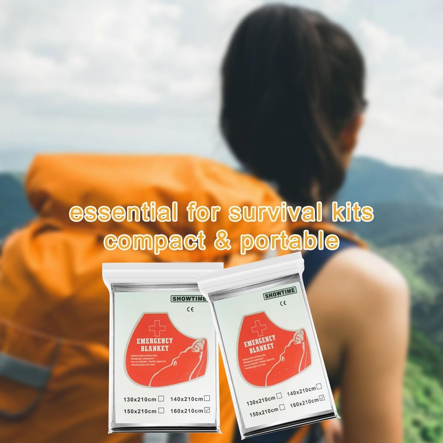 6 Pack Camping Emergency Blankets, 210 * 160cm Mylar Thermal Blanket, Portable First Aid Foil Blanket for for Outdoor, Camping, Hiking, Travel