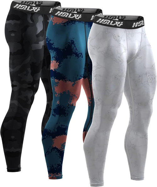 Holure 3 or 4 Pack Men's Compression Pants, Athletic Workout Running Leggings for Men, Sports Base Layer Thermal Tights