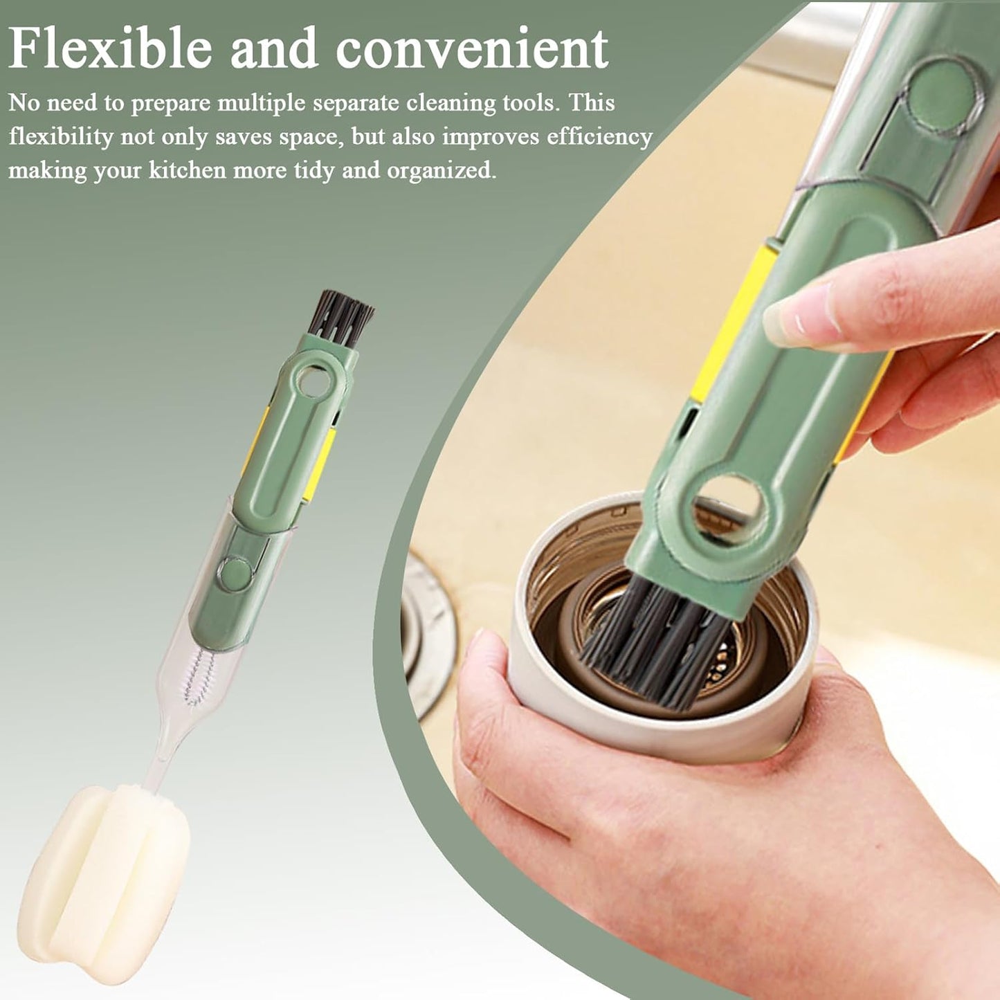 Cup Lid Cleaning Brush, Water Bottle Scrubber, 12,6 x 2,36 in Multifunctional Kitchen Tool, Groove Cleaner, Essential Washing Brush for Tumbler, Bottle, Cups