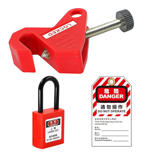 Circuit Breaker Lockout, Electric Air On-Off Lock, Home Distribution Box Lockout Isolation Device for Factory, Safety Locking Tool, 5.51x3.94x0.79 Inches