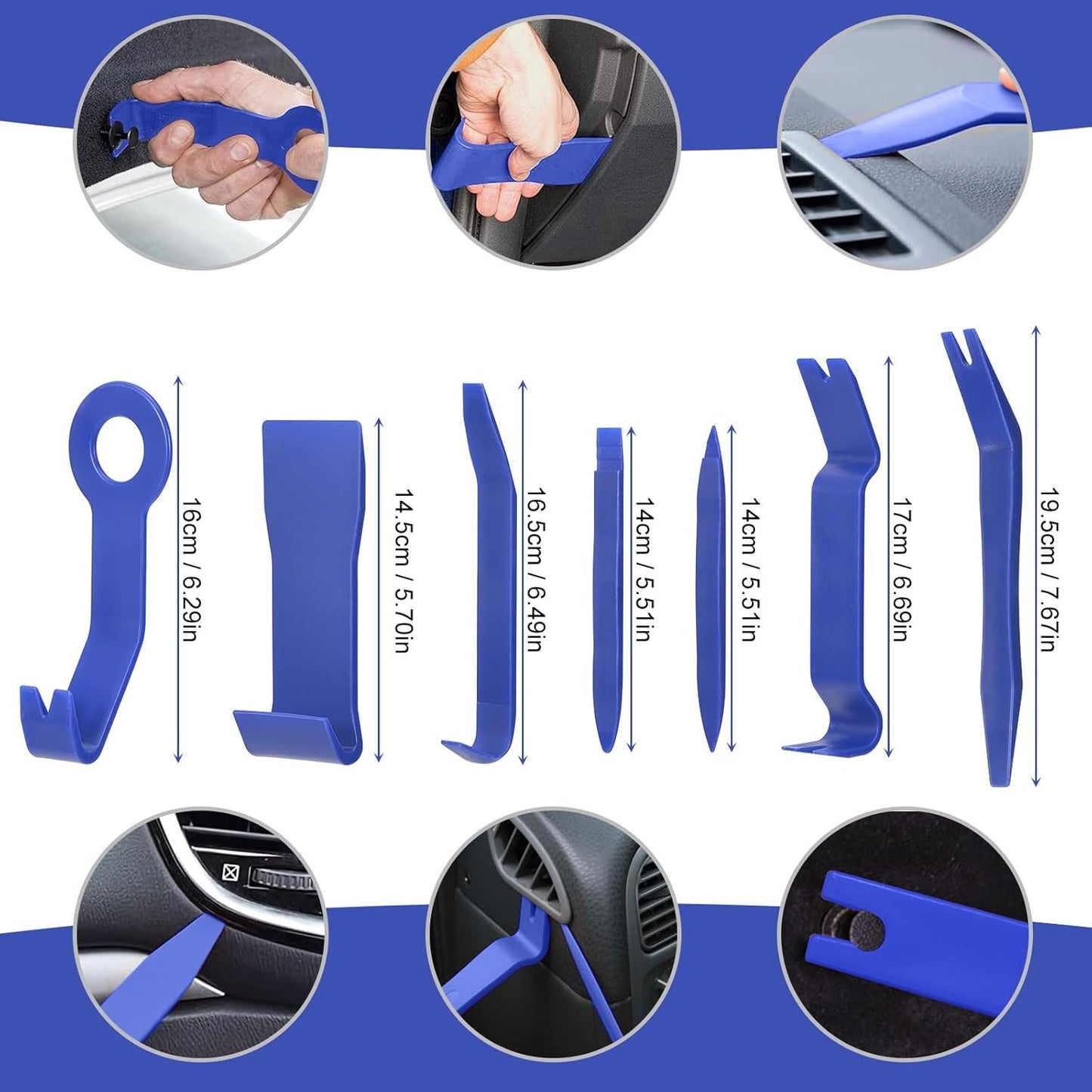 16 Pcs Car Repair Disassembly Tool Set, Car Interior Removal Tools, Multifunctional Accessories for Installation and Disassembly, Car Plastic Disassembly Kit, Car Interior Accessories