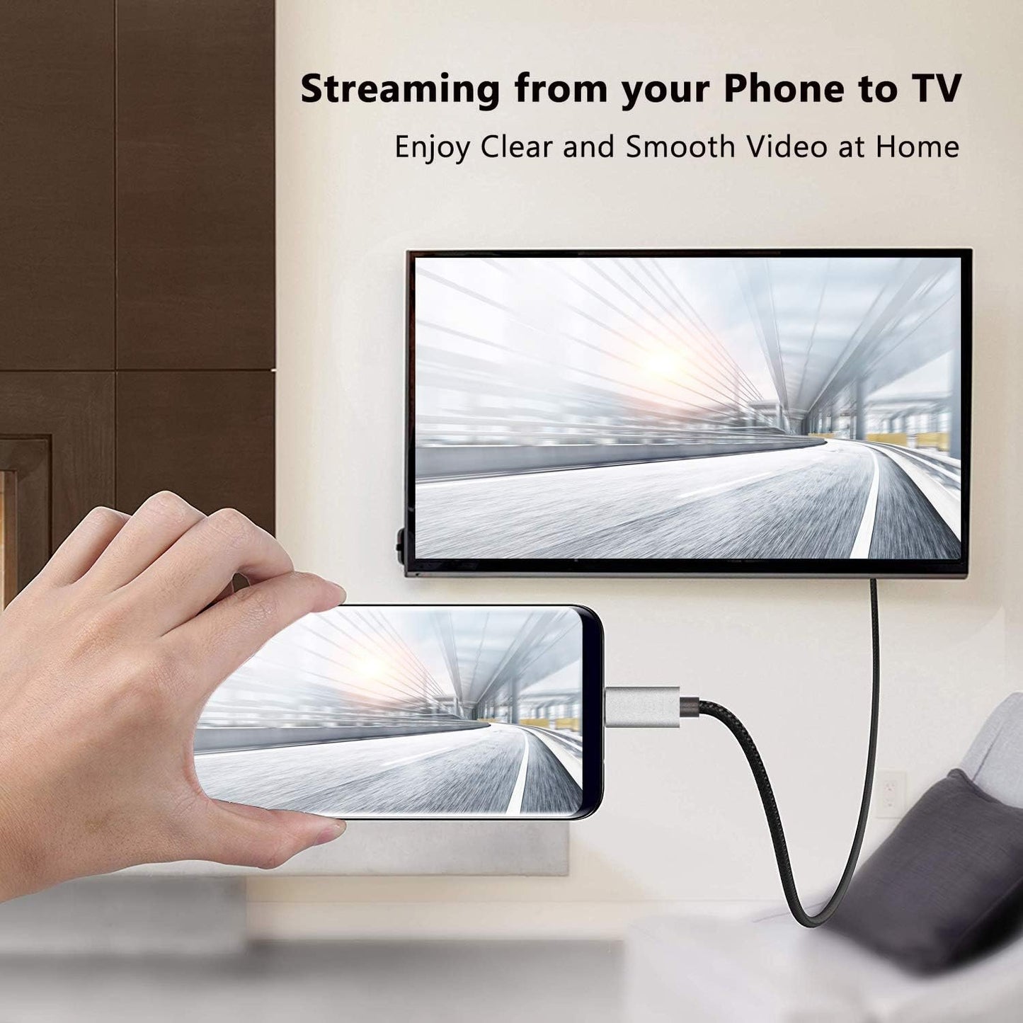 USB C to HDMI Cable, CLDAY USB Type-C to HDMI Cable Thunderbolt 3 Port 4K for New MacBook/pro iPad Pro 2018 iMac Chromebook Pixel Dell XPS 13/15 Galaxy S8/S9 S8/S9 Plus Note8(6.6ft)