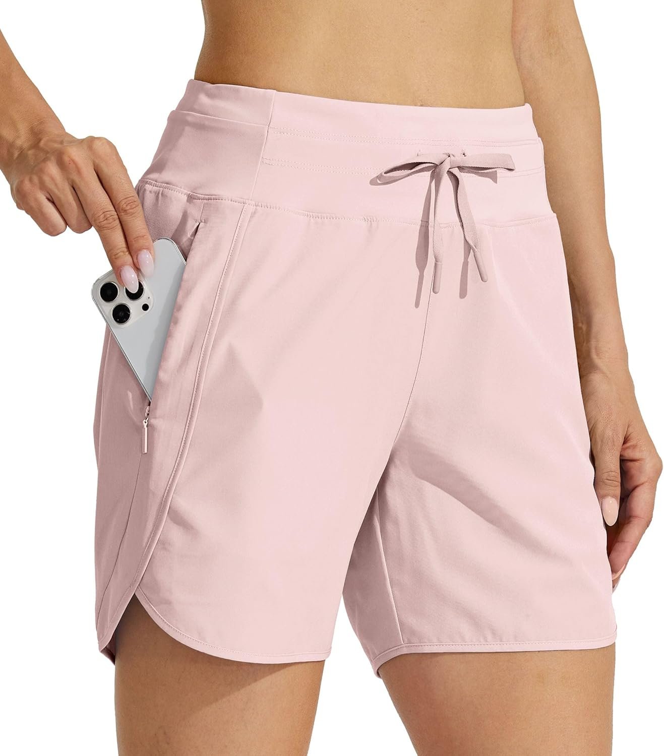Willit Women's 5" Athletic Running Shorts Quick Dry Workout Hiking High Waisted Shorts Active Gym Exercise Zipper Pocket