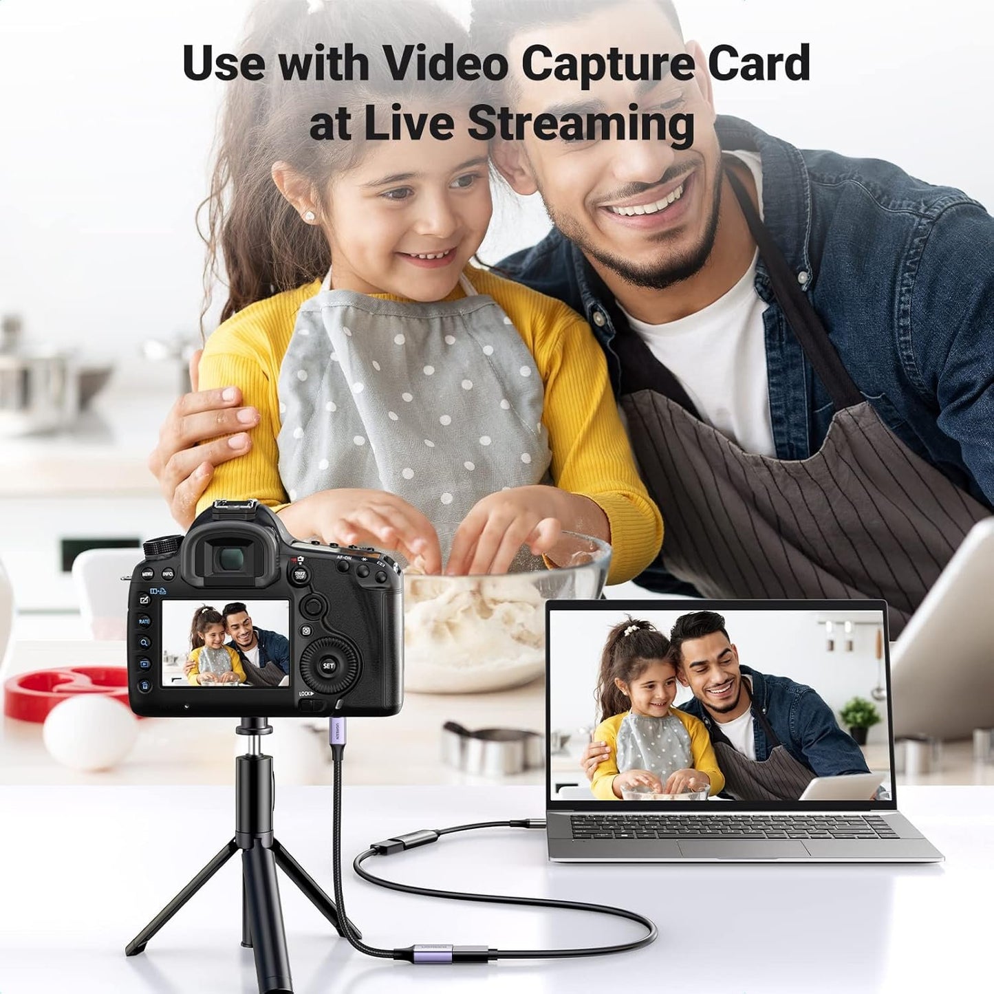 UGREEN 4K@60Hz Micro HDMI to HDMI Adapter 1080P Nylon Braided Male to Female Support 3D Compatible with Hero 7 Raspberry Pi 4 Camera 0.25M Silver