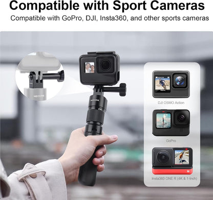 Mechrig Aluminum Alloy Tripod Mount Adapter for GoPro Hero 13/12/11/10/9/8/7, Mini 1/4-20 Metal Monopod Mount for AKASO Campark and Other Action Cameras