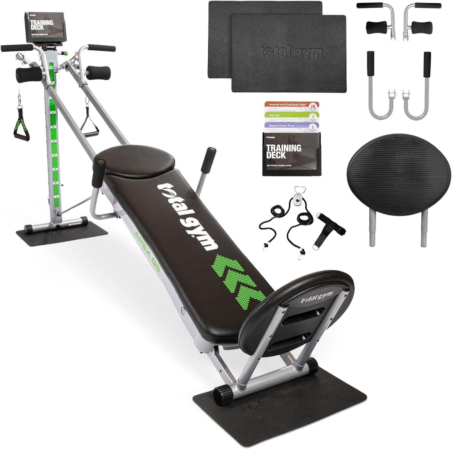 Total Gym APEX Versatile Indoor Home Workout Total Body Strength Training Fitness Equipment with 6, 8, or 10 Levels of Resistance and Attachments