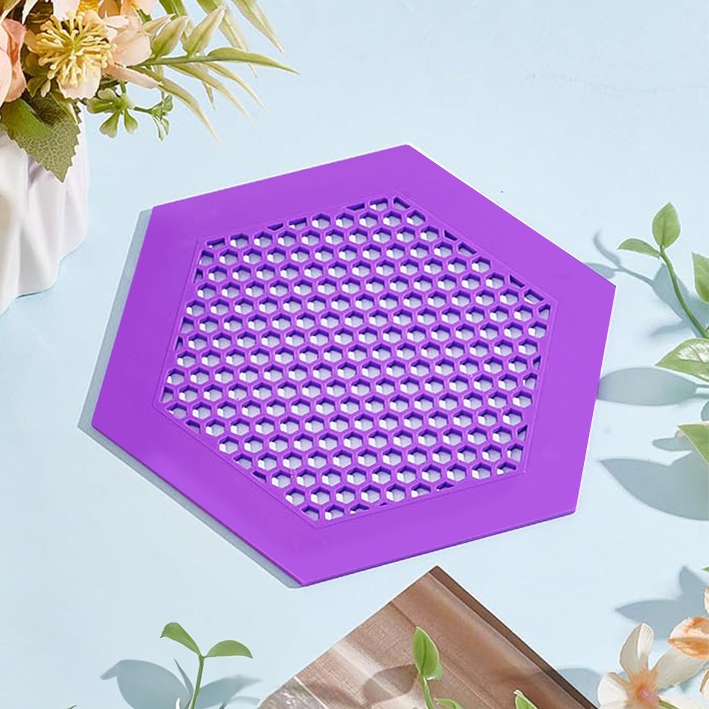 Proxima Direct 1 Pack Large Floating Bee Island for Driking Floatable Bee Waterer Bee Feeder with Beehive Design, Floating Watering Station for Feeding for Outdoor Garden (Purple)