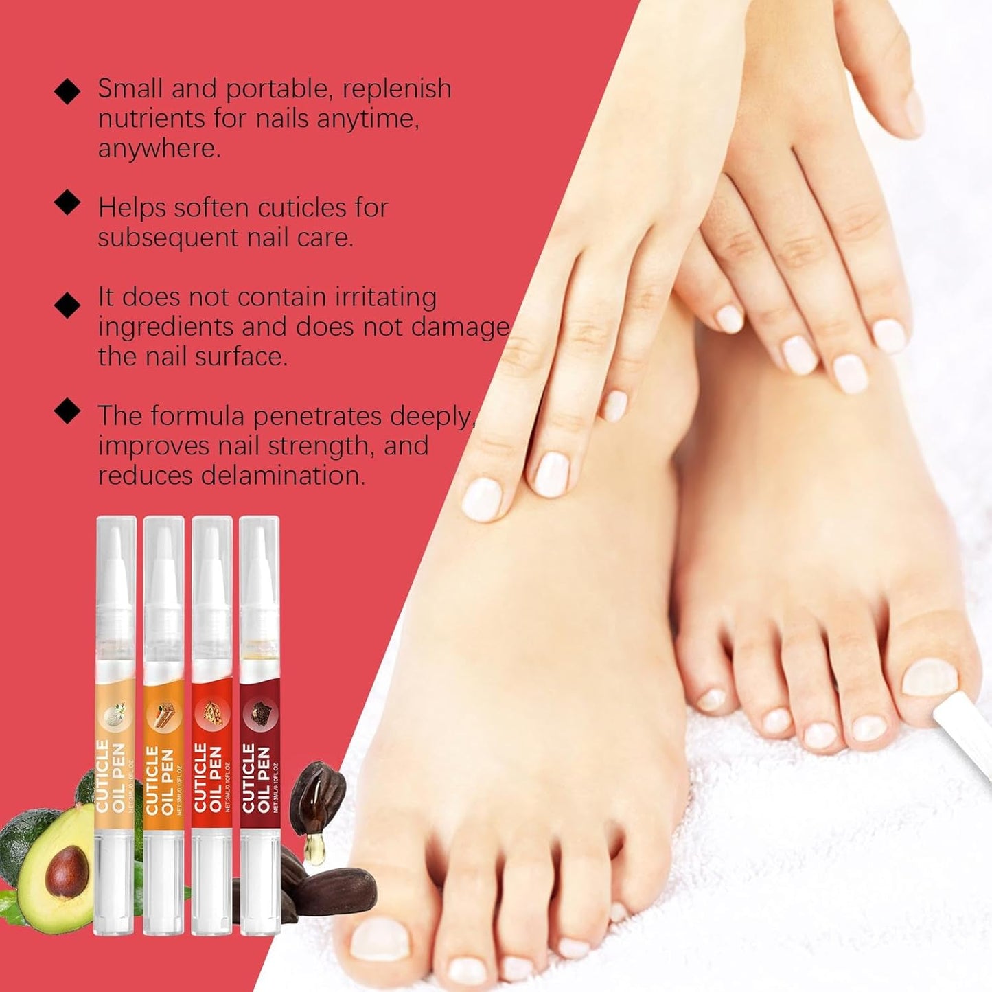 Nail Cuticle Oil Pen 3 Pieces Nail Oil Pen with Manicure Set for Nail Care Nail Clippers Set Nail Care Oil for Dry and Damaged Nails Repair