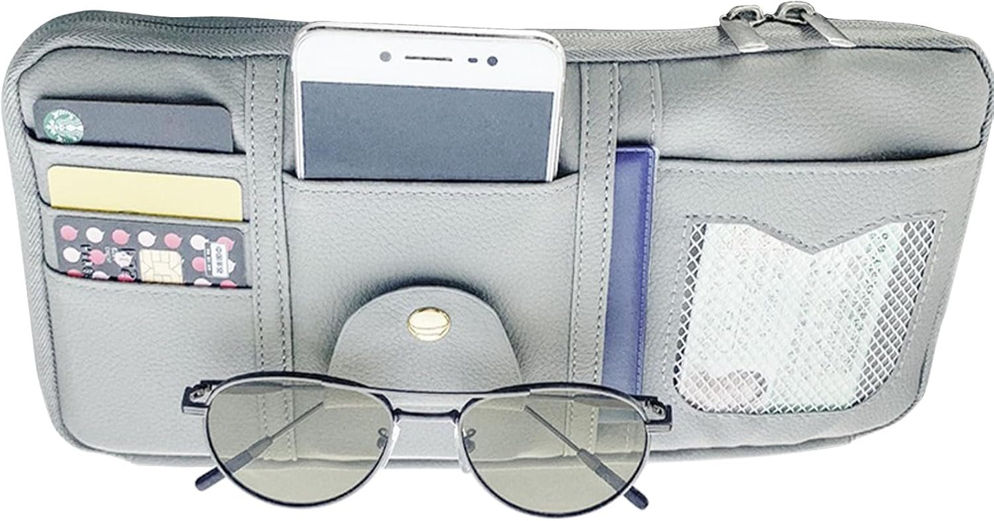 Car Sun Visor Organizer, SUV, Trucks, Multi-Pocket Visor Storage Pouch, Auto Interior Accessories for Cards Pens Sunglasses Document