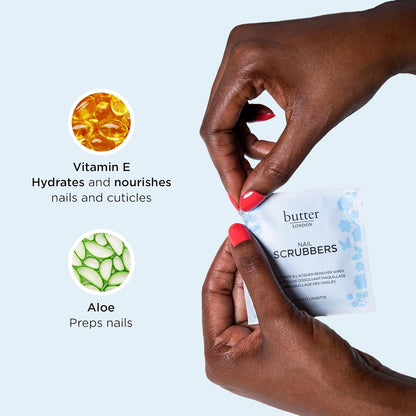 Butter LONDON Nail Polish Remover Pads, Nail Scrubbers - 2-in-1 Prep & Lacquer Remover Nail Wipes - Travel-Friendly Gel Fingernail Polish Remover -...