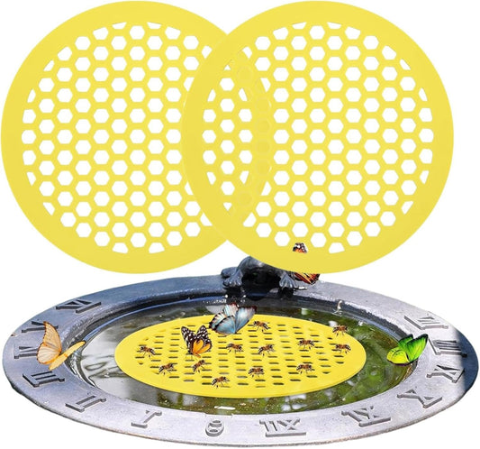 2 Pieces Bee Watering Station, 7.87 Inches Floating Bee Island, Round Floating Butterfly Water Container Feeding Tool for Outdoor B-ee Bath, Thirsty Pollinators