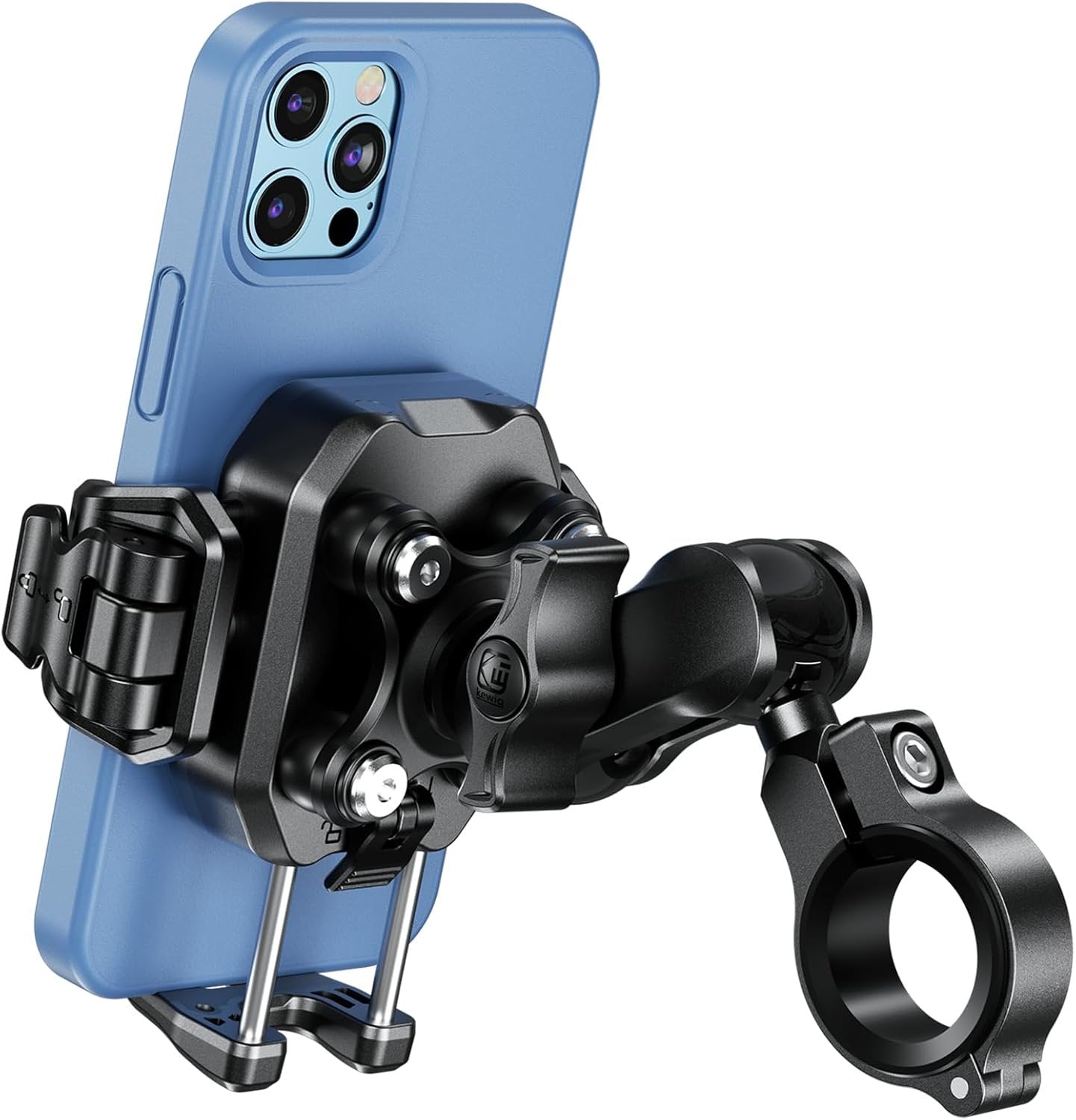 iMESTOU Anti-Vibration Phone Mount for Motorcycles and Bikes with Shock Absorbers & Anti-Theft Design, 1" Ball Phone Mount Suitable for 5.2"-7.2" Up to 15mm Thick Phones, Fits for 22-32mm Handlebars