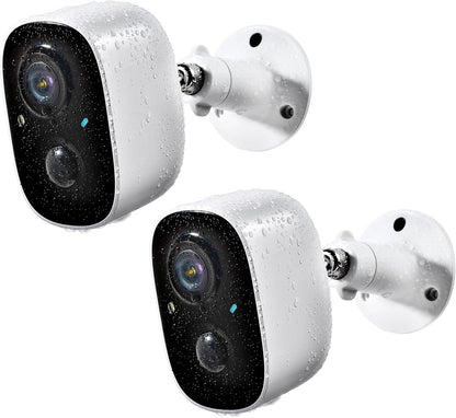 Geekee Security Cameras Wireless Outdoor 2-Way Talk Battery Powered Wi-Fi Cameras for Outside and Indoor 1080P Night Vision AI Motion Detection Siren Alarm IP65 Weatherproof 2-Pack
