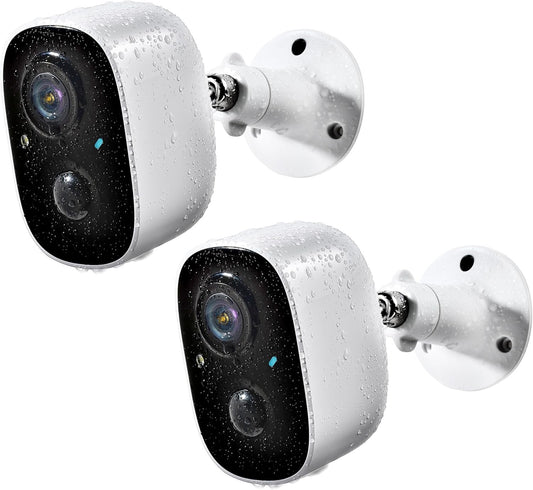 Geekee Security Cameras Wireless Outdoor 2-Way Talk Battery Powered Wi-Fi Cameras for Outside and Indoor 1080P Night Vision AI Motion Detection Siren Alarm IP65 Weatherproof 2-Pack