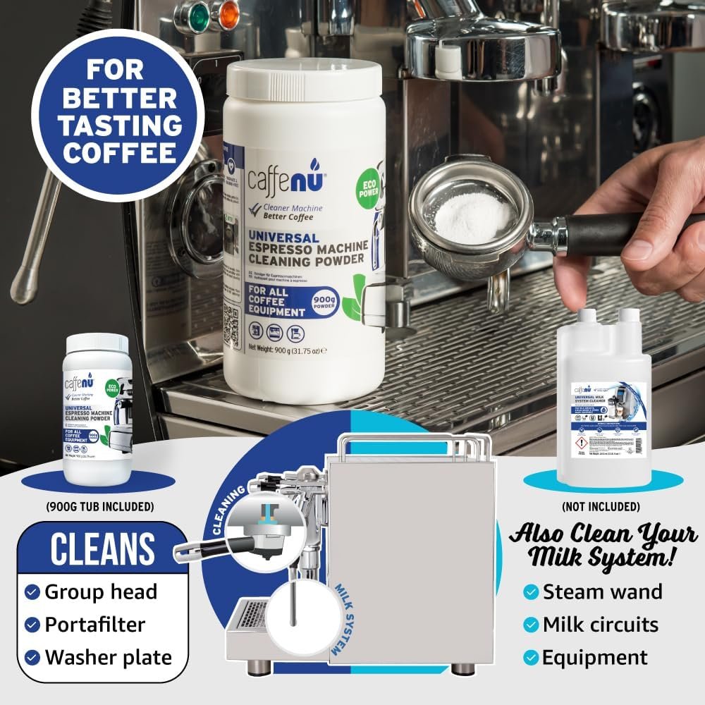 Coffee Machine Cleaner Powder 900G / 31 oz. Essential part of your Barista Accessories. Espresso Machine Cleaner. Coffee Cleaning Powder For Group Head. Use on your Commercial Machine. For Barista Kit