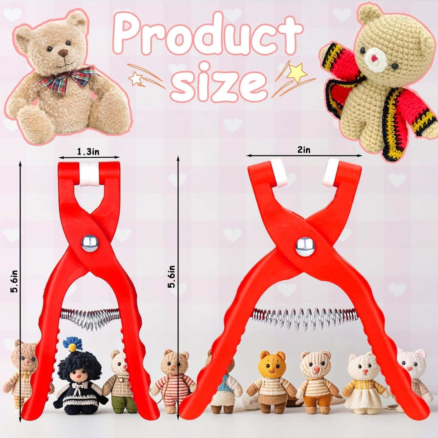 Juome 2Pcs Safety Eye Tool for Crocheting - Crochet Tools for Attaching Crochet Safety Eyes, Auxiliary Tool for 5-30mm Stuffed Animals Safety Eyes Making Supplies