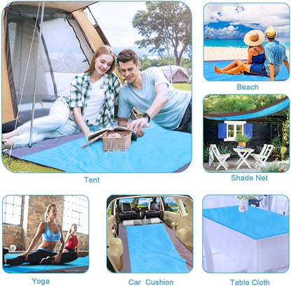 VASLON Beach Blanket 79 * 55inch, Sand Proof and Water Resistant, Pocket Picnic Blanket for Outdoor Travel Camping Festival Sports