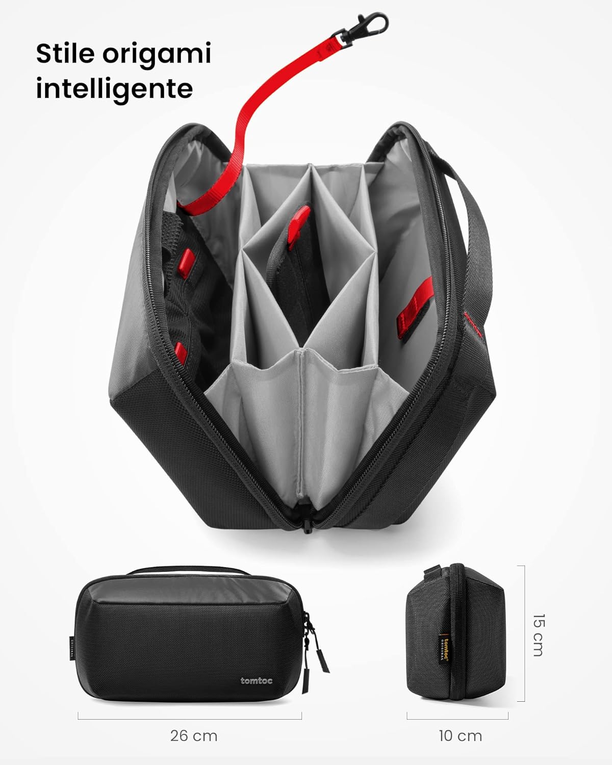 tomtoc Cable Bag and Technical Accessories, Travel, Organizer Bag for Electronic Technical AccessoriesAdapter MacBook, Cable, Hub, Power Bank, USB Stick, Charger, Hard Drive, Gifts