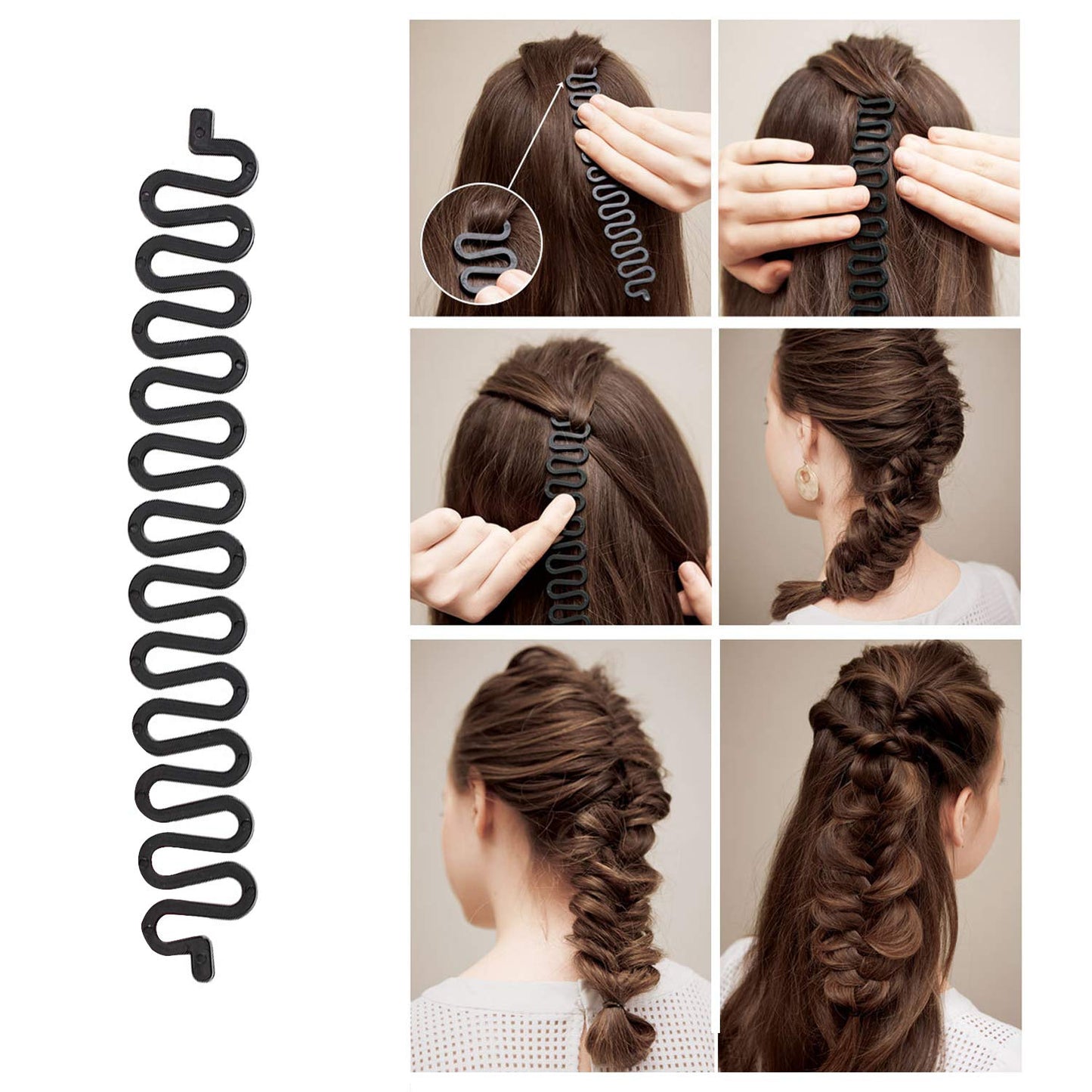 27Pcs Hair Styling Set, Hair Design Styling Tools, DIY Hair Accessories Hair Modelling Tool Kit Magic Fast Spiral Hair Braid Braiding Tool for Women and Girls