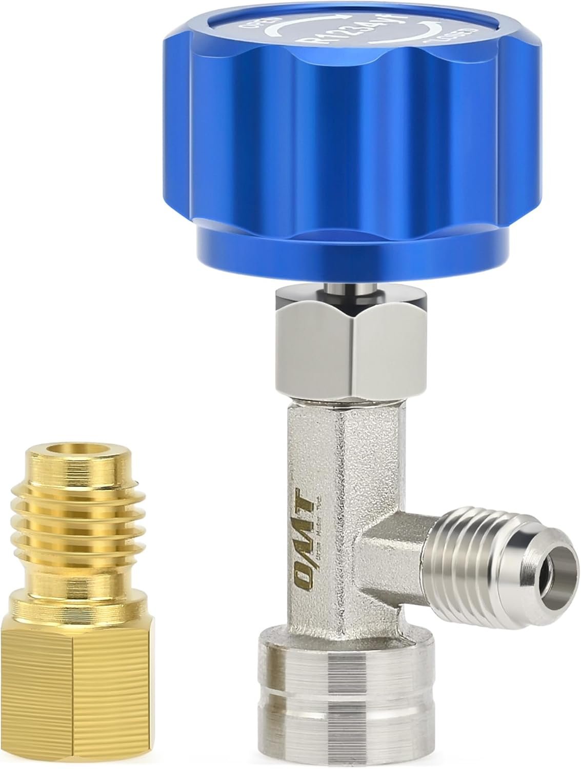 Orion Motor Tech R1234yf Can Tap Valve, Self Sealing R1234yf Refrigerant Dispenser HVAC Tool with 1/4" and 1/2" Hose Adapters for Refilling Automotive SUV Truck Car AC Air Conditioning Systems